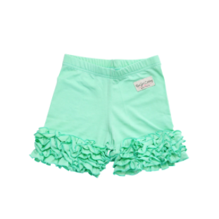 Be Girl Clothing Creamy Mint Ruffled Shorties-BE GIRL CLOTHING-Little Giant Kidz