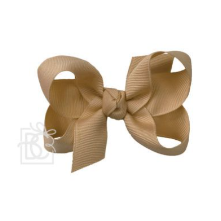 Beyond Creations Grosgrain Bow Medium on Alligator Clip (BKMAC) - Oatmeal-BEYOND CREATIONS-Little Giant Kidz