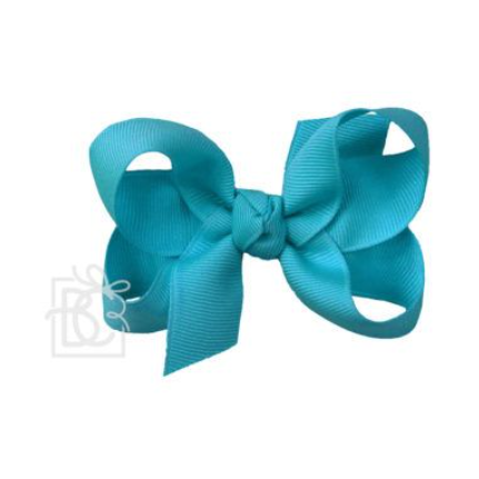 Beyond Creations Grosgrain Bow Medium on Alligator Clip (BKMAC) - Turquoise-BEYOND CREATIONS-Little Giant Kidz