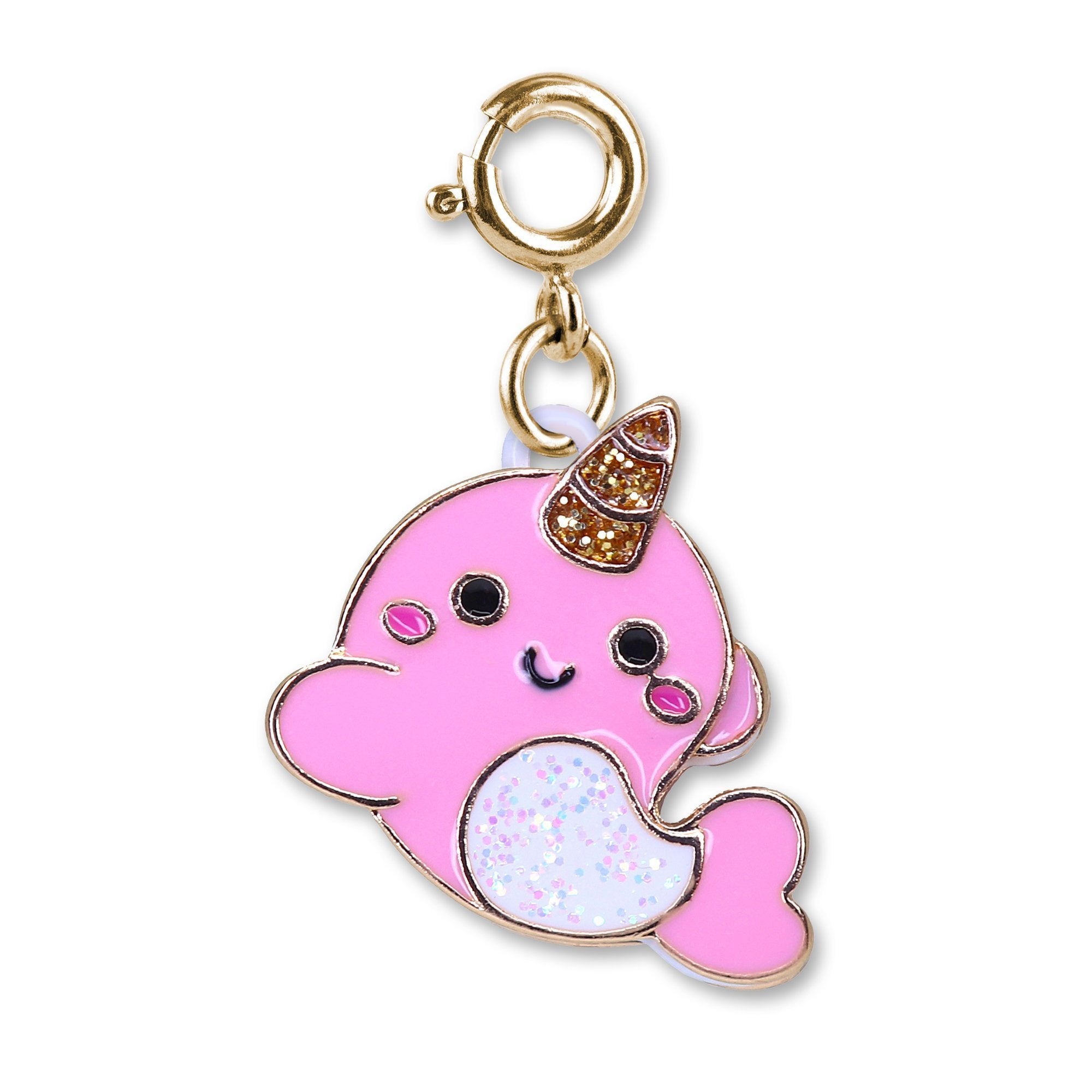 Charm It! Gold Glitter Narwhal Charm-CHARM IT!-Little Giant Kidz