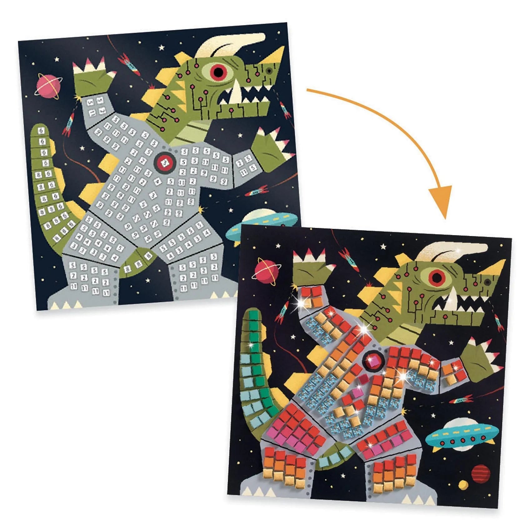 DJECO Le Grand Artist Mosaics Kit - Space Battle-DJECO-Little Giant Kidz