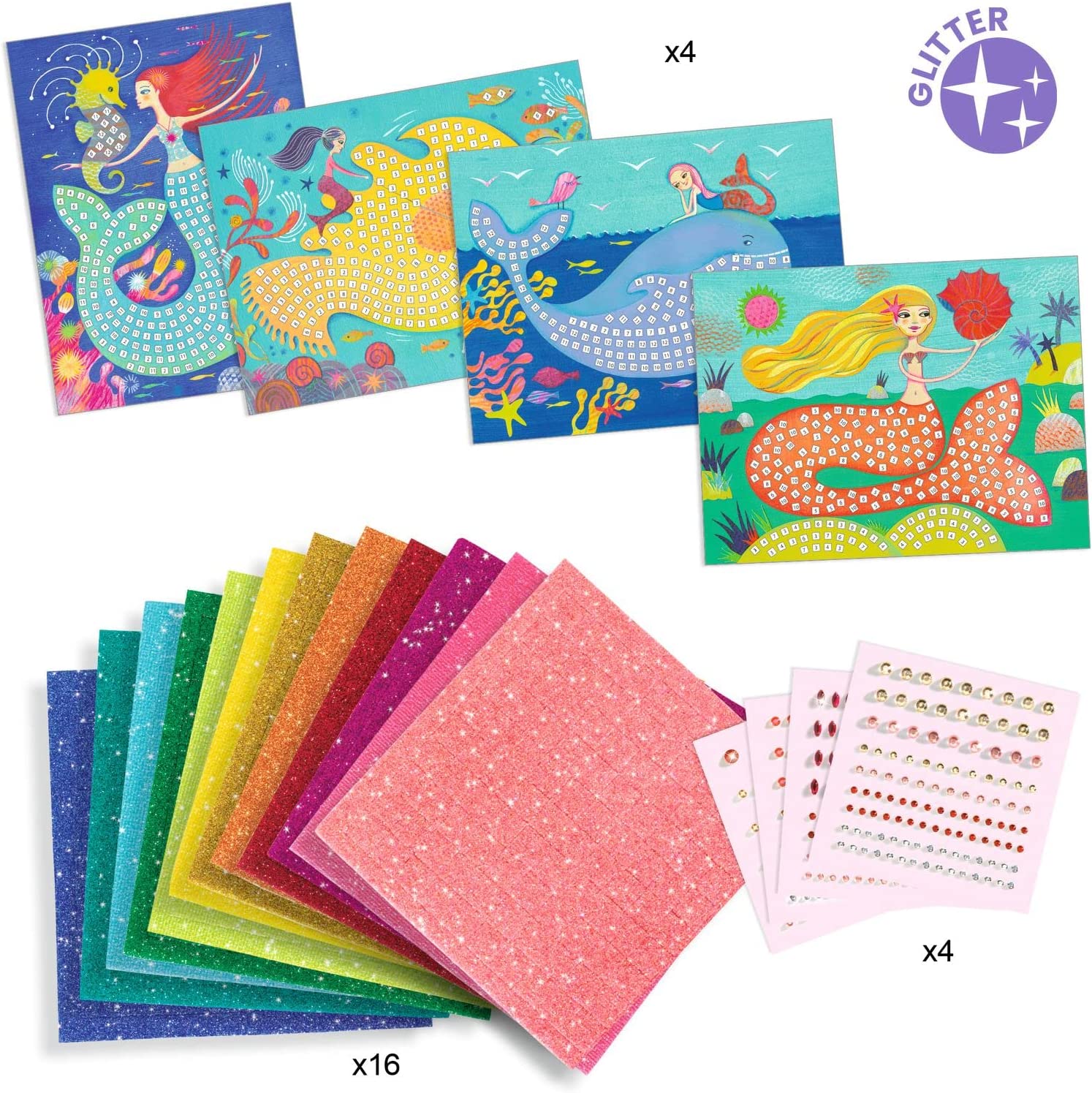 DJECO Le Grand Artist Mosaics Kit - The Mermaid's Song-DJECO-Little Giant Kidz