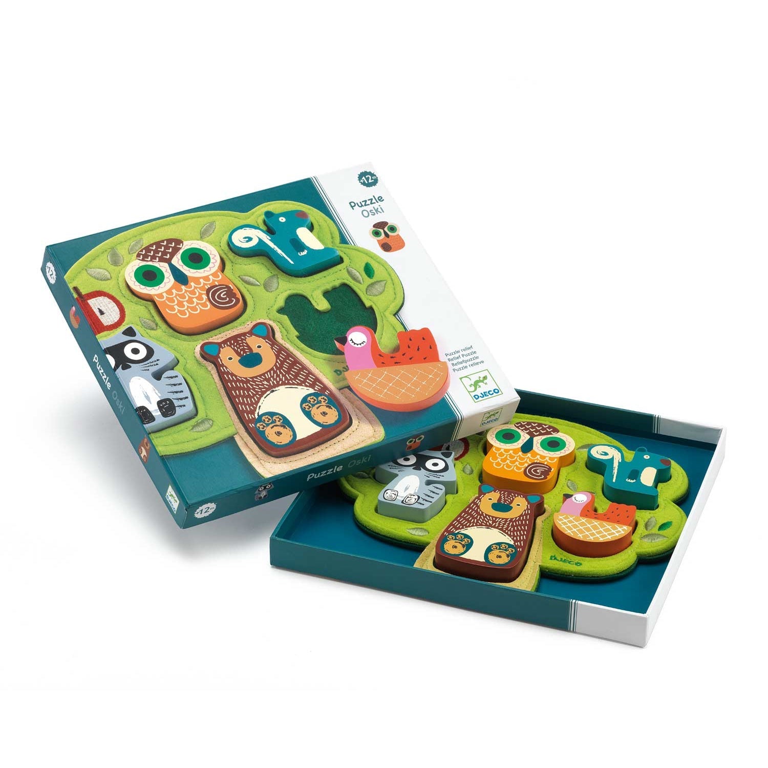 DJECO Oski 5 Piece Wood Felt Puzzle