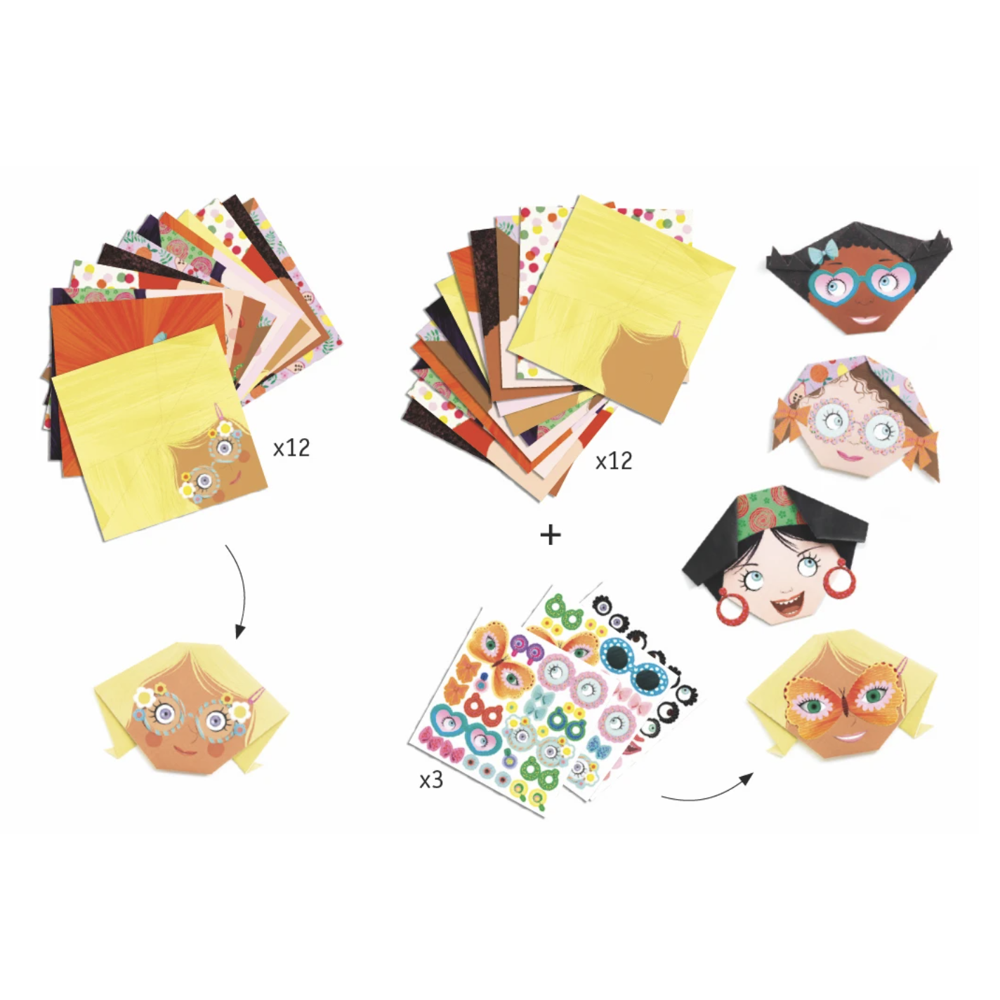 DJECO Petit Gifts Origami - Pretty Faces-DJECO-Little Giant Kidz