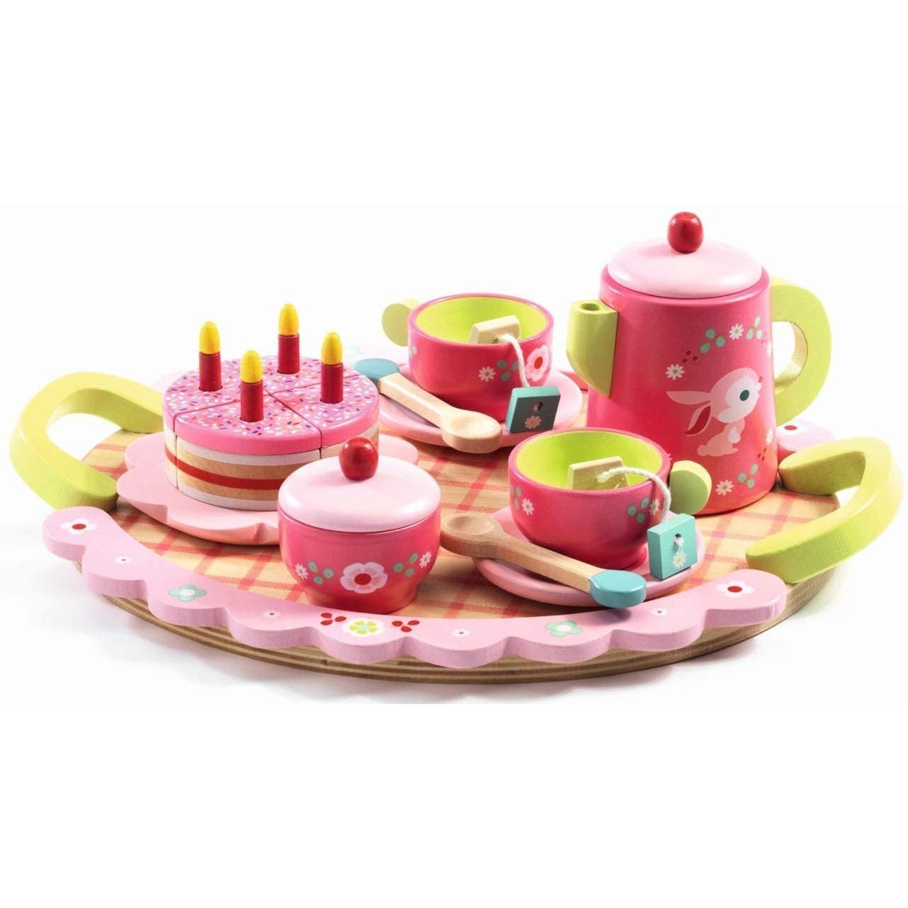 DJECO Role Play Lili Rose's Tea Party Wooden Tea Set-DJECO-Little Giant Kidz