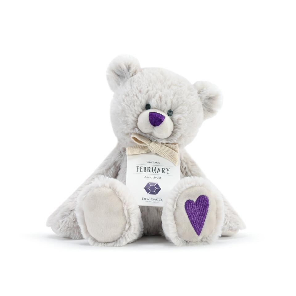 Demdaco Birthstone Bear - February-DEMDACO-Little Giant Kidz