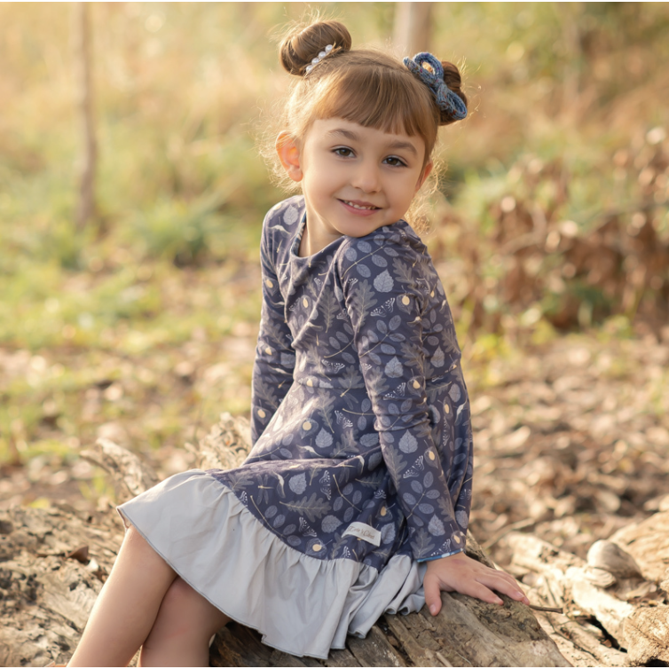 Evie's Closet Fall Floral Reversible Knit Dress-Evie's Closet-Little Giant Kidz