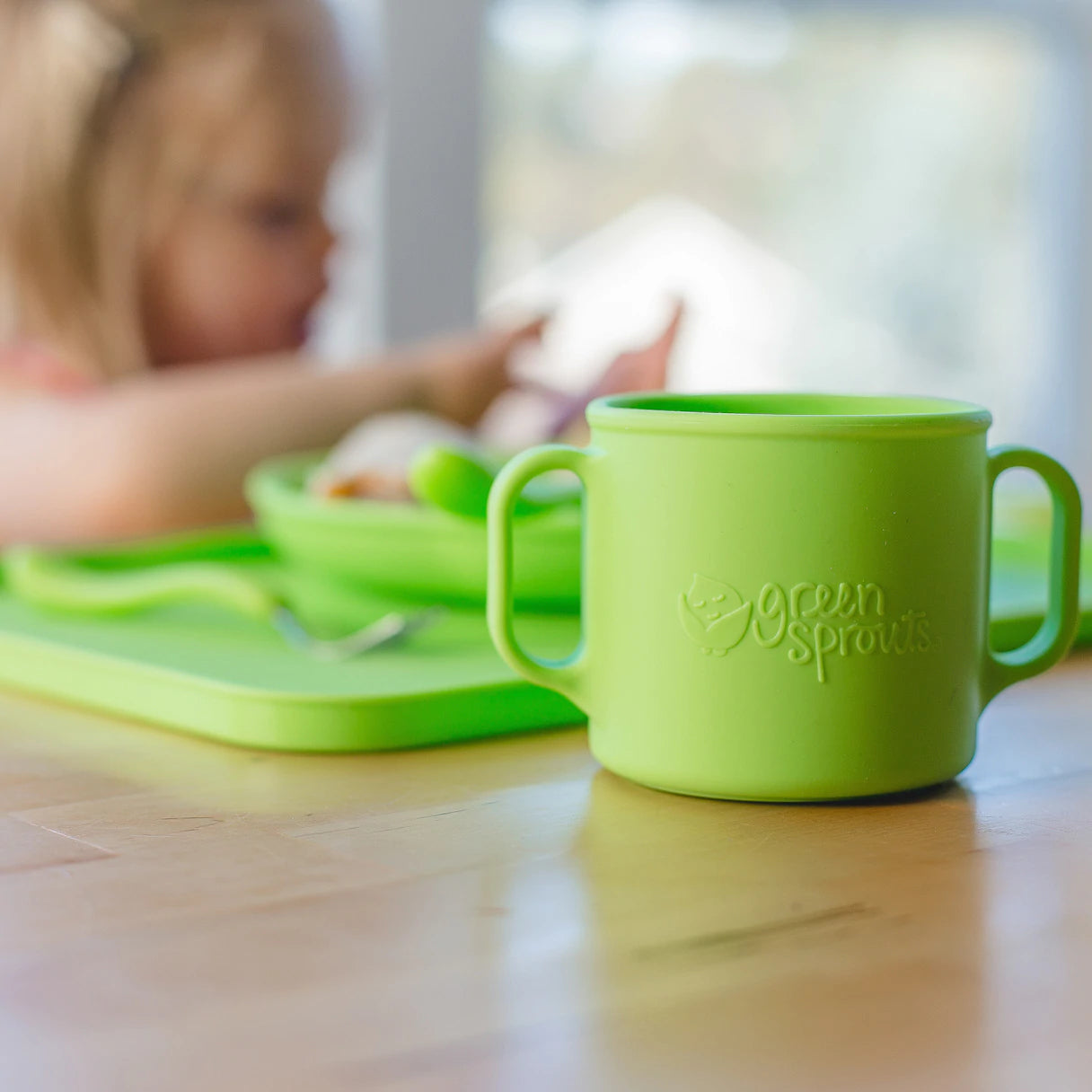 Green Sprouts Learning Cup Made From Silicone - Green (12M+)-Green Sprouts-Little Giant Kidz