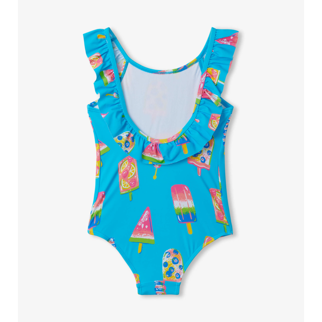 Hatley Fruity Pops Ruffle Sleeve One Piece Swimsuit - Blue Atoll-HATLEY-Little Giant Kidz