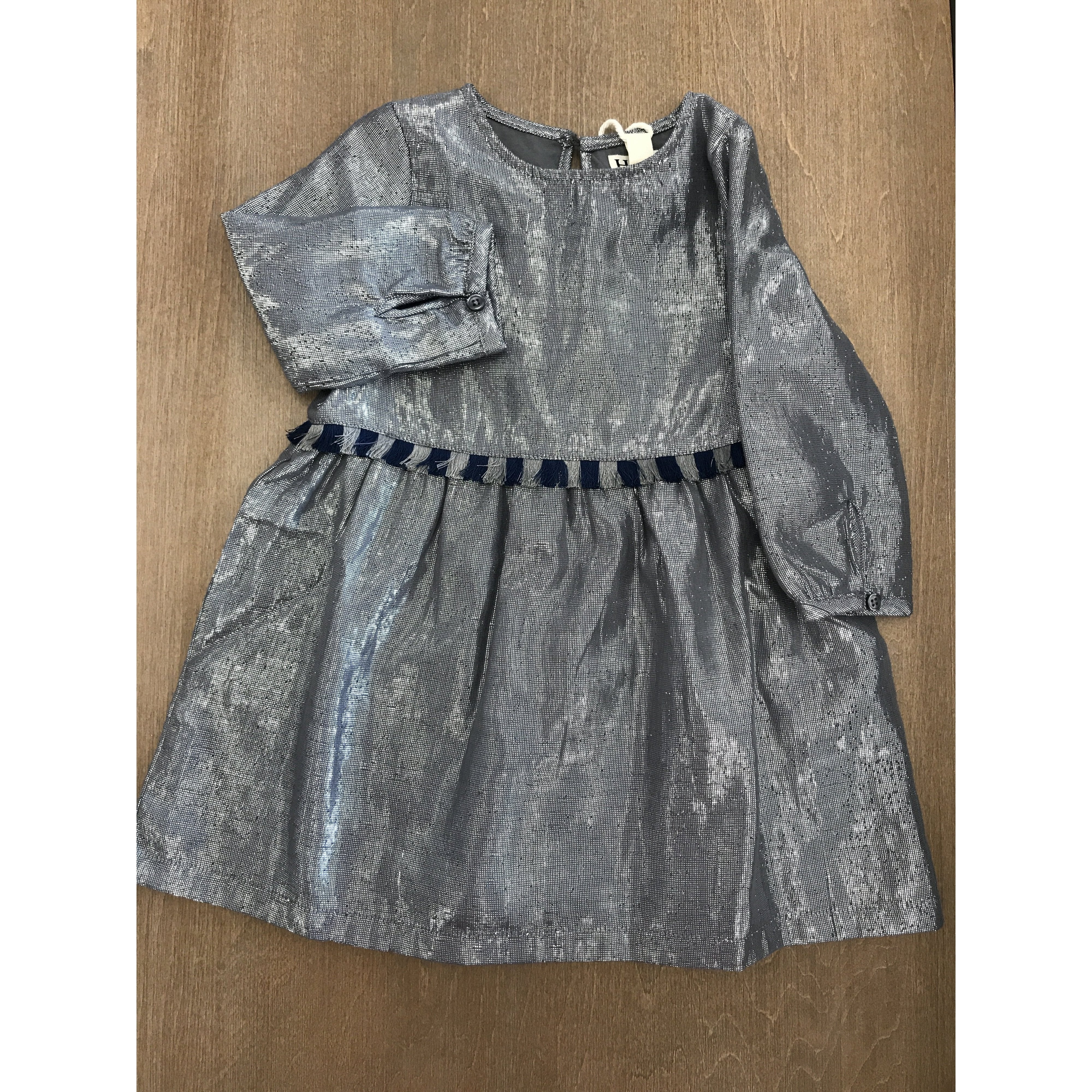 Hatley Metallic Silver Party Dress-HATLEY-Little Giant Kidz