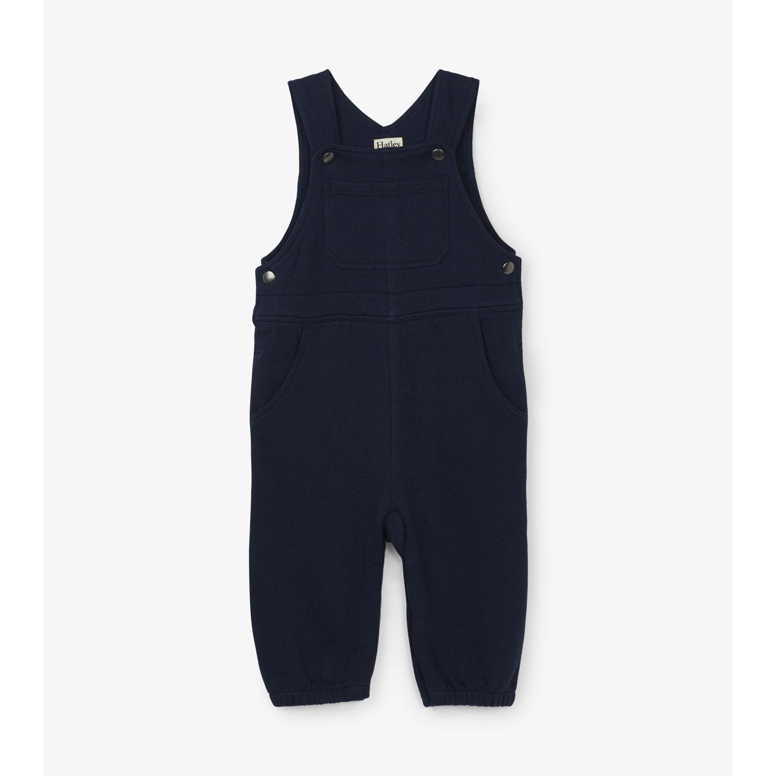 Hatley Navy Baby Knit Overalls-HATLEY-Little Giant Kidz