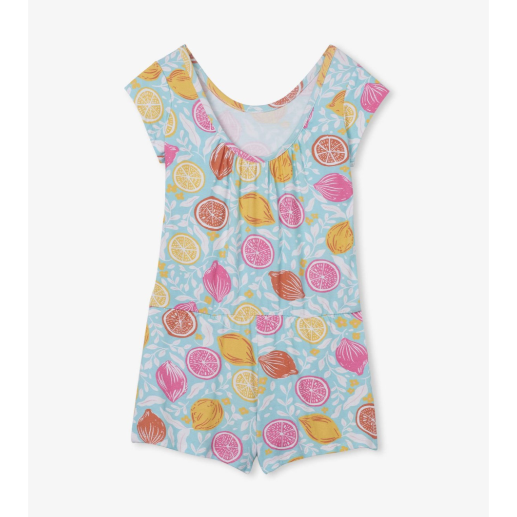 Hatley Pink Lemonade Faux Dress Romper - Aruba Blue-HATLEY-Little Giant Kidz