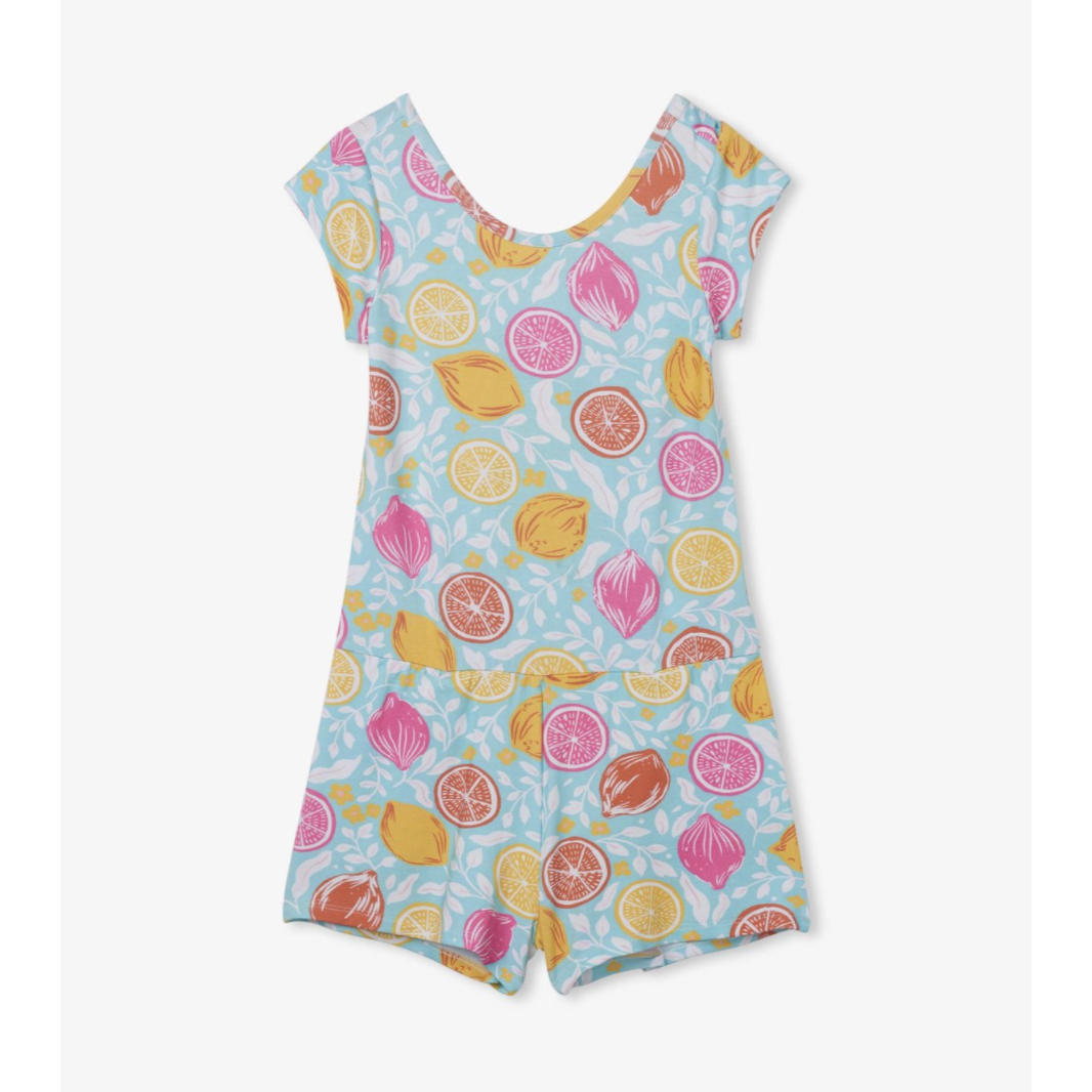 Hatley Pink Lemonade Faux Dress Romper - Aruba Blue-HATLEY-Little Giant Kidz