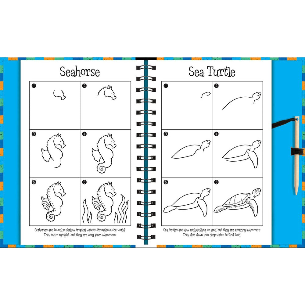 Scratch and Draw Ocean Animals [Book]