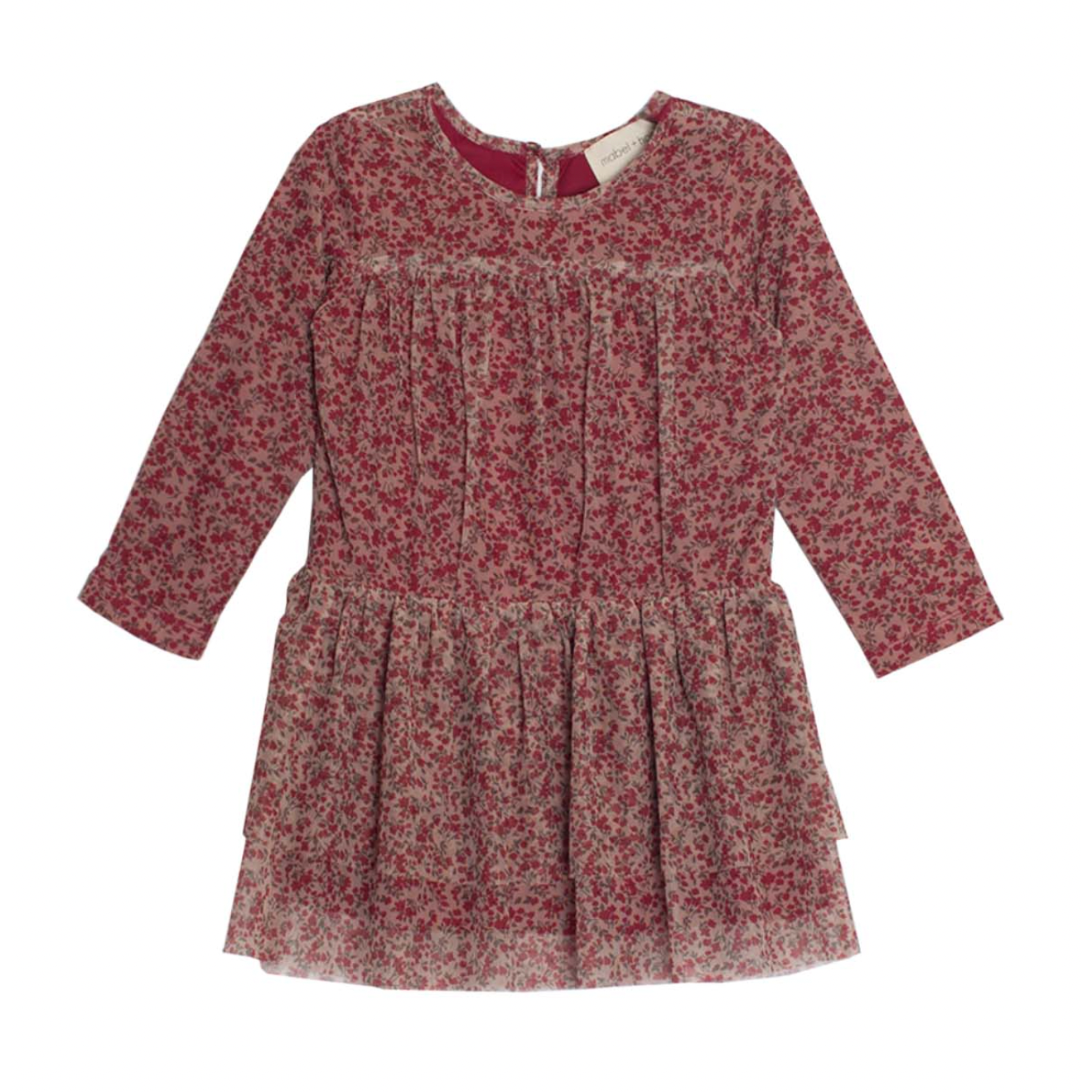 Isobella & Chloe Crackling Cranberry Knit & Tulle Dress - Red – Little ...