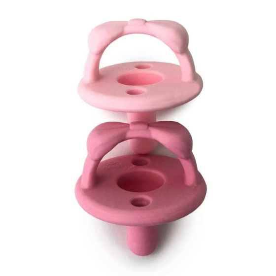 Itzy Ritzy Sweetie Soother Pacifier Set (2-Pack) - Pink Bows-ITZY RITZY-Little Giant Kidz