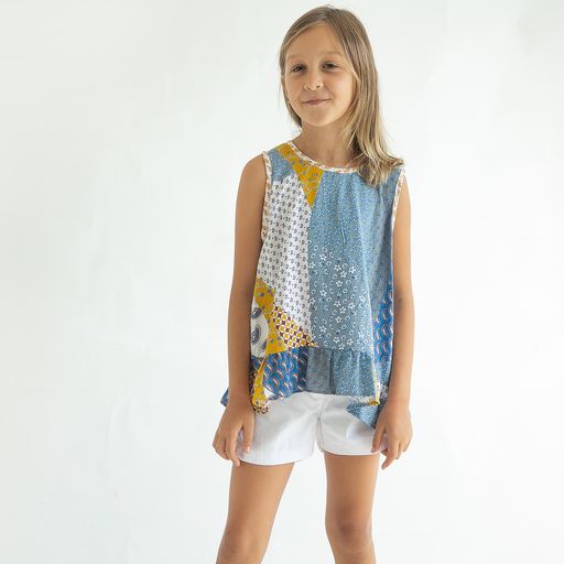 Joyous & Free Golden Girl Blanket Print Ruffle Tank-Joyous & Free-Little Giant Kidz