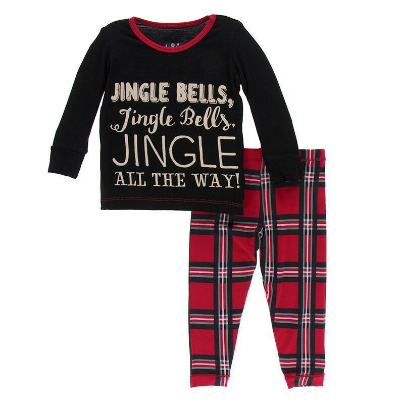 Kickee Pants Print Long Sleeve Pajama Set (Jingle Bells)-KICKEE PANTS-Little Giant Kidz