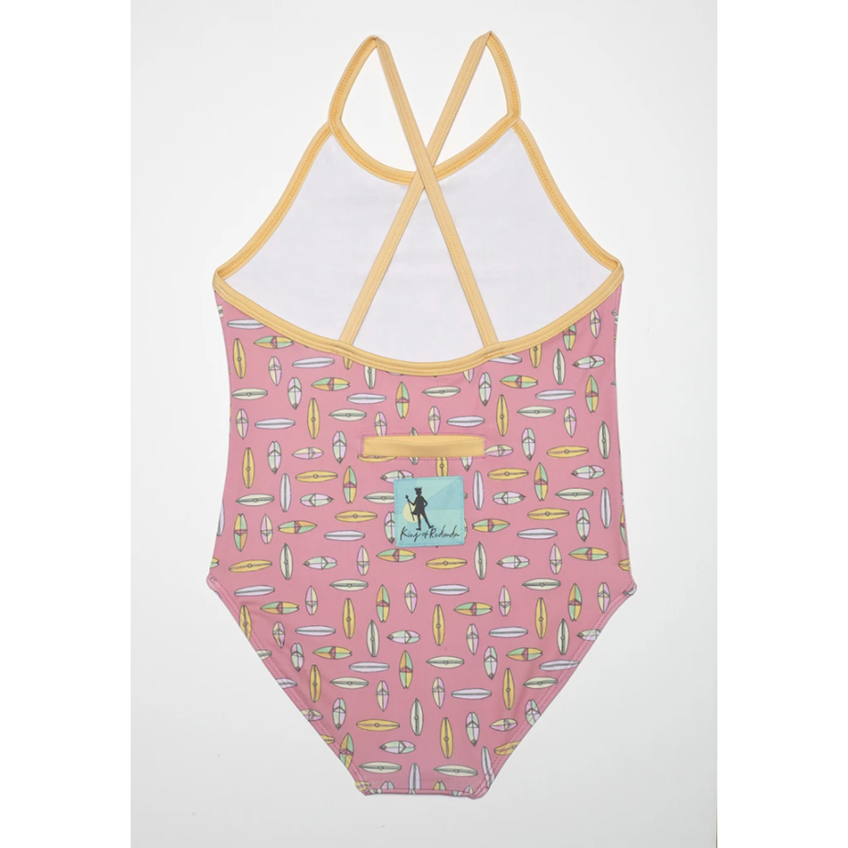 King of Redonda Ayla Raspberry Surfboard Full Piece Swim Suit-KING OF REDONDA-Little Giant Kidz