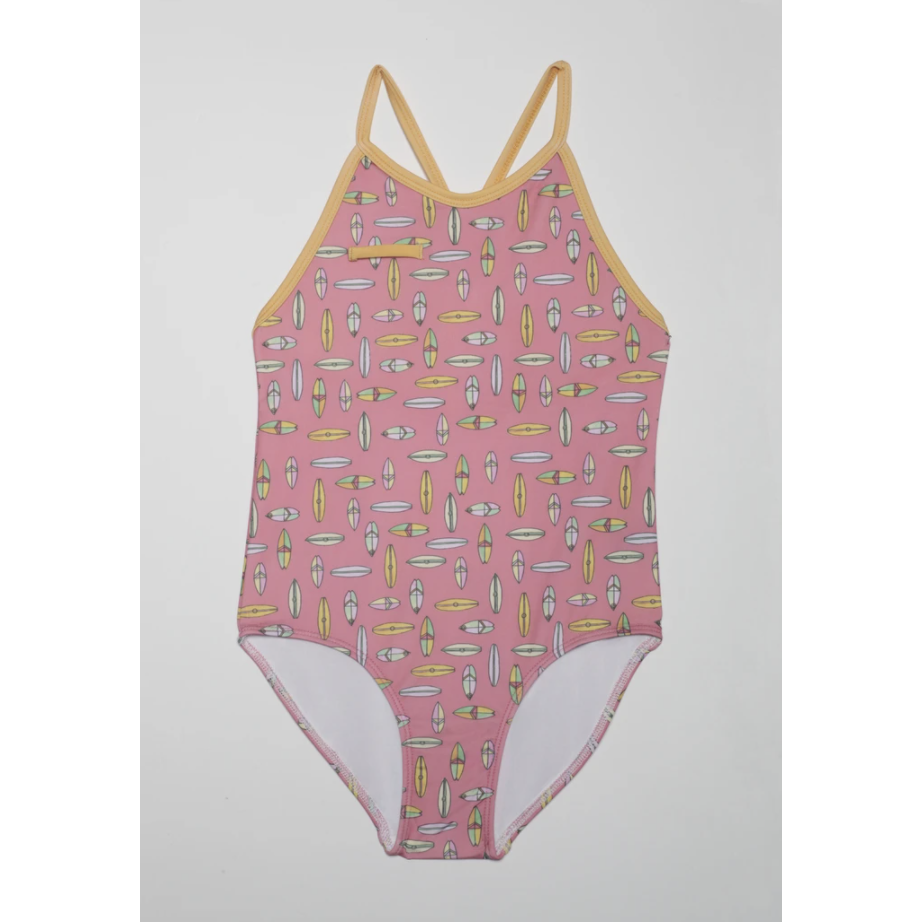 King of Redonda Ayla Raspberry Surfboard Full Piece Swim Suit-KING OF REDONDA-Little Giant Kidz