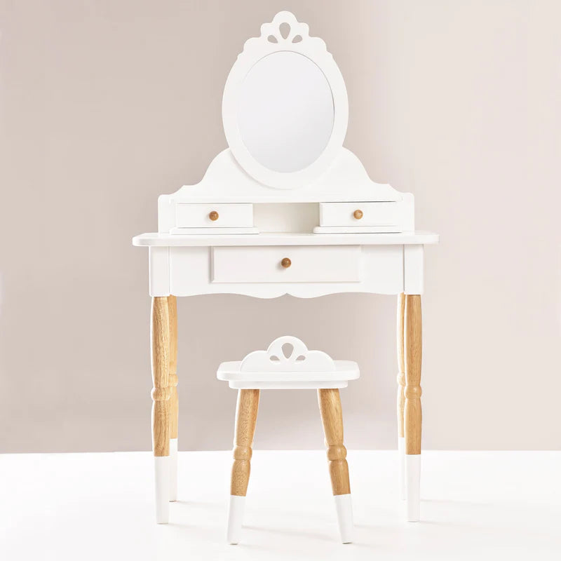 Le Toy Van Vanity Table & Stool Set - White/Natural-LE TOY VAN-Little Giant Kidz