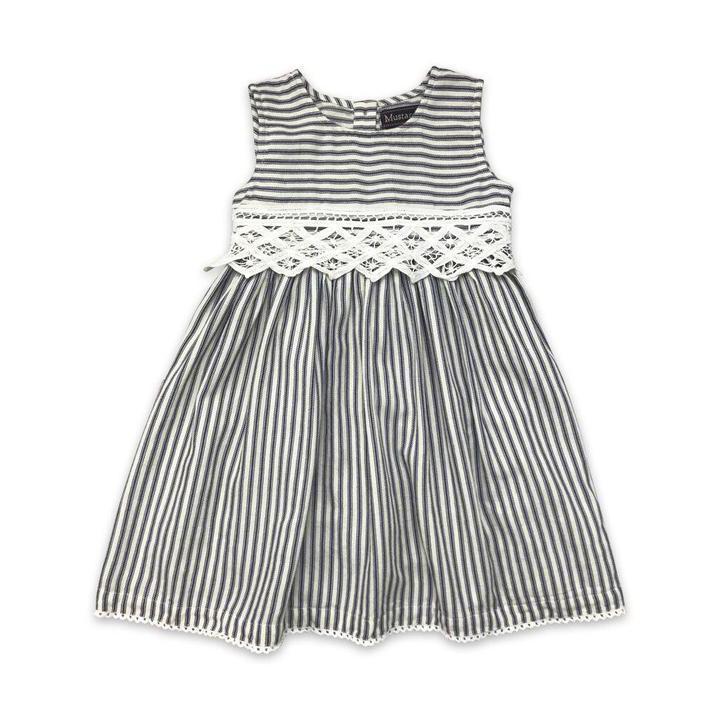 Little Prim Ella Dress Ticking Stripe-LITTLE PRIM-Little Giant Kidz