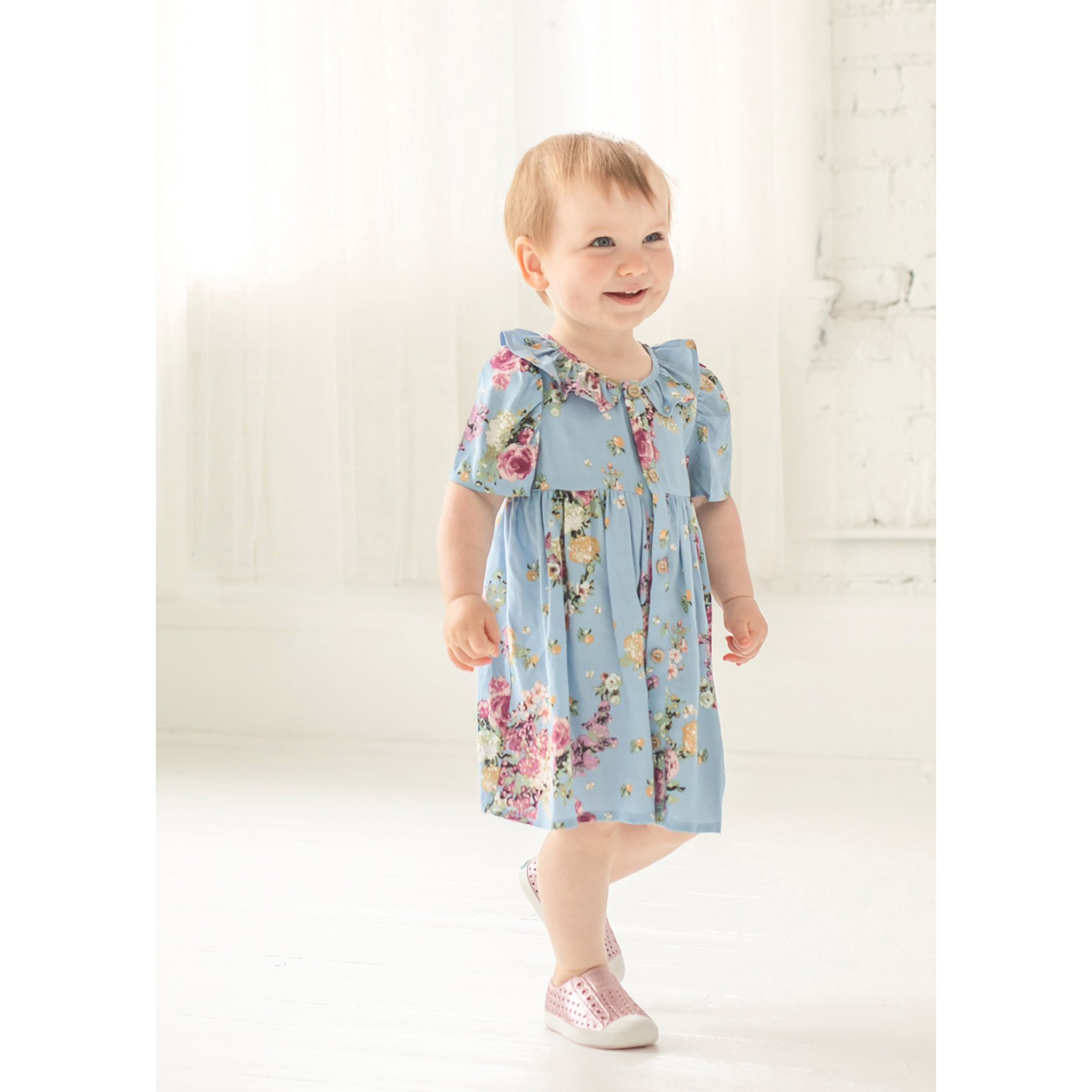 Mabel + Honey Duchess Floral Rayon Dress-MABEL+HONEY-Little Giant Kidz