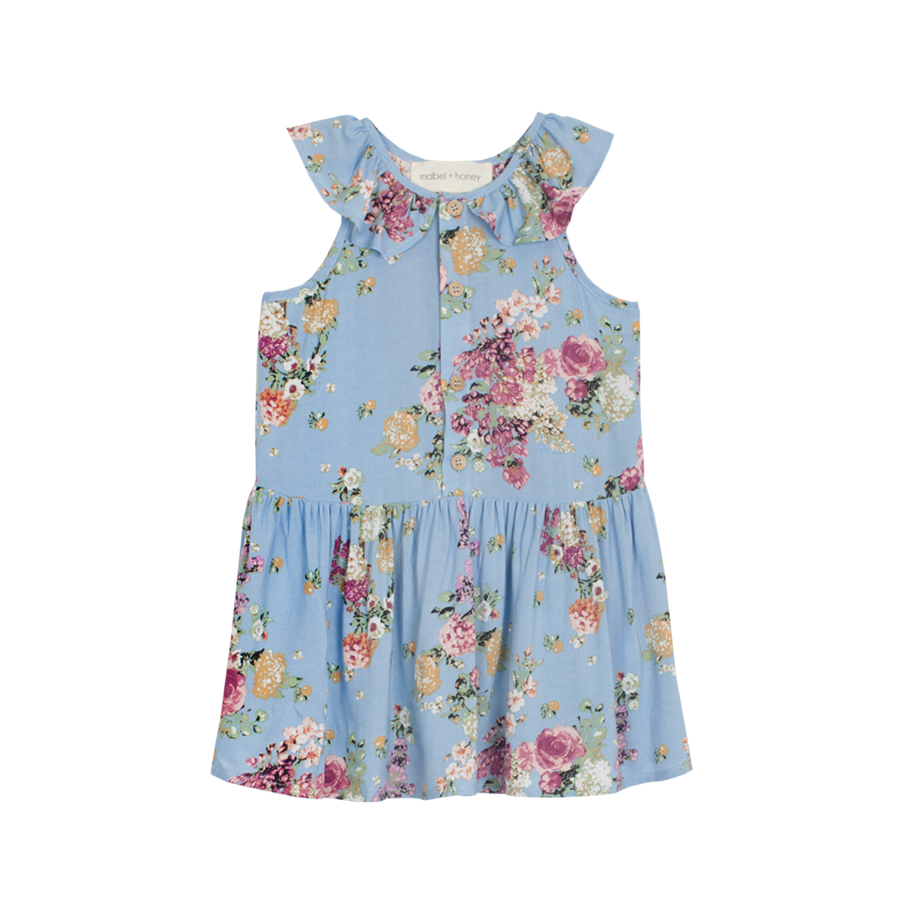 Mabel + Honey Duchess Floral Sleeveless Rayon Dress-MABEL+HONEY-Little Giant Kidz