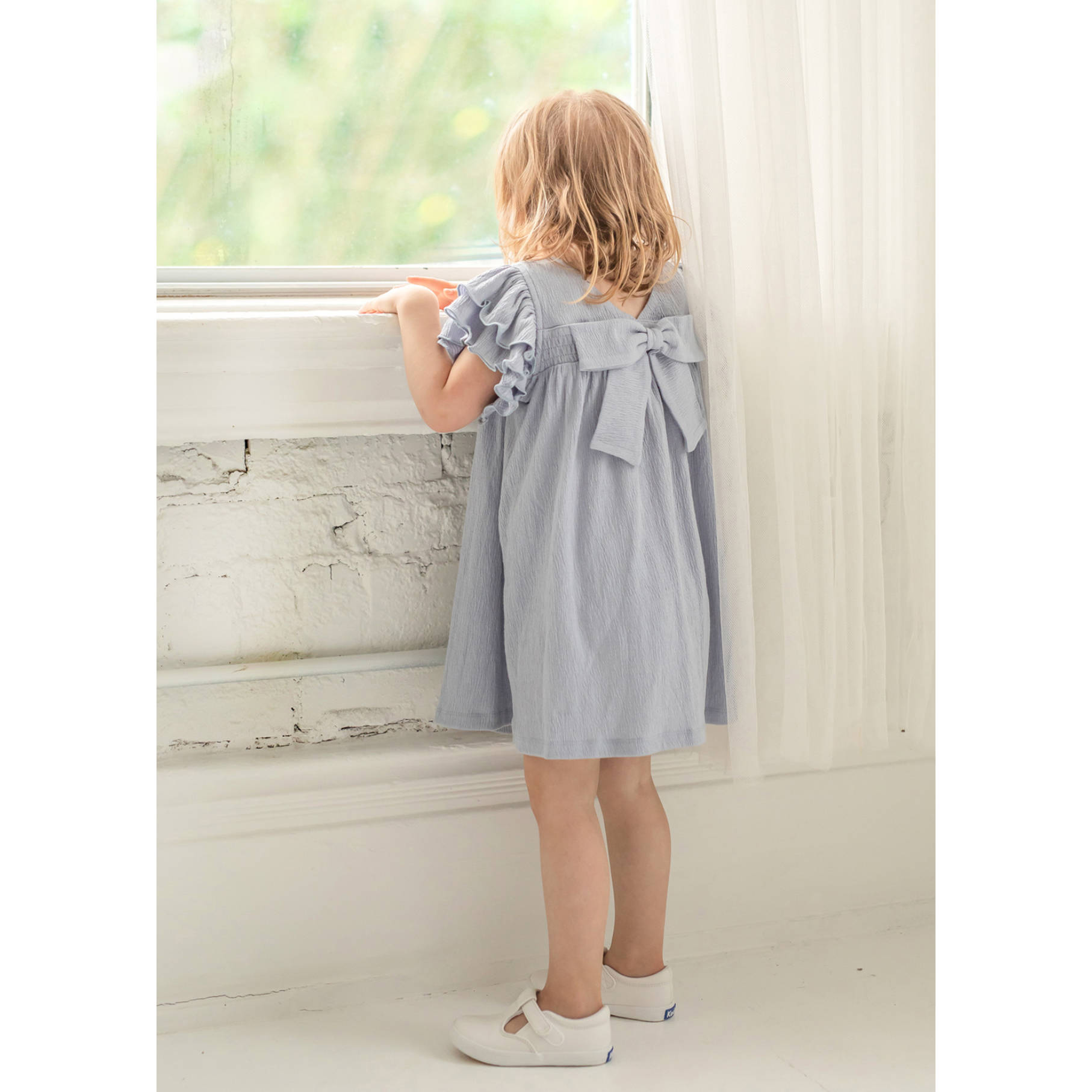 Mabel + Honey Earl Grey Textured Knit Dress-MABEL+HONEY-Little Giant Kidz