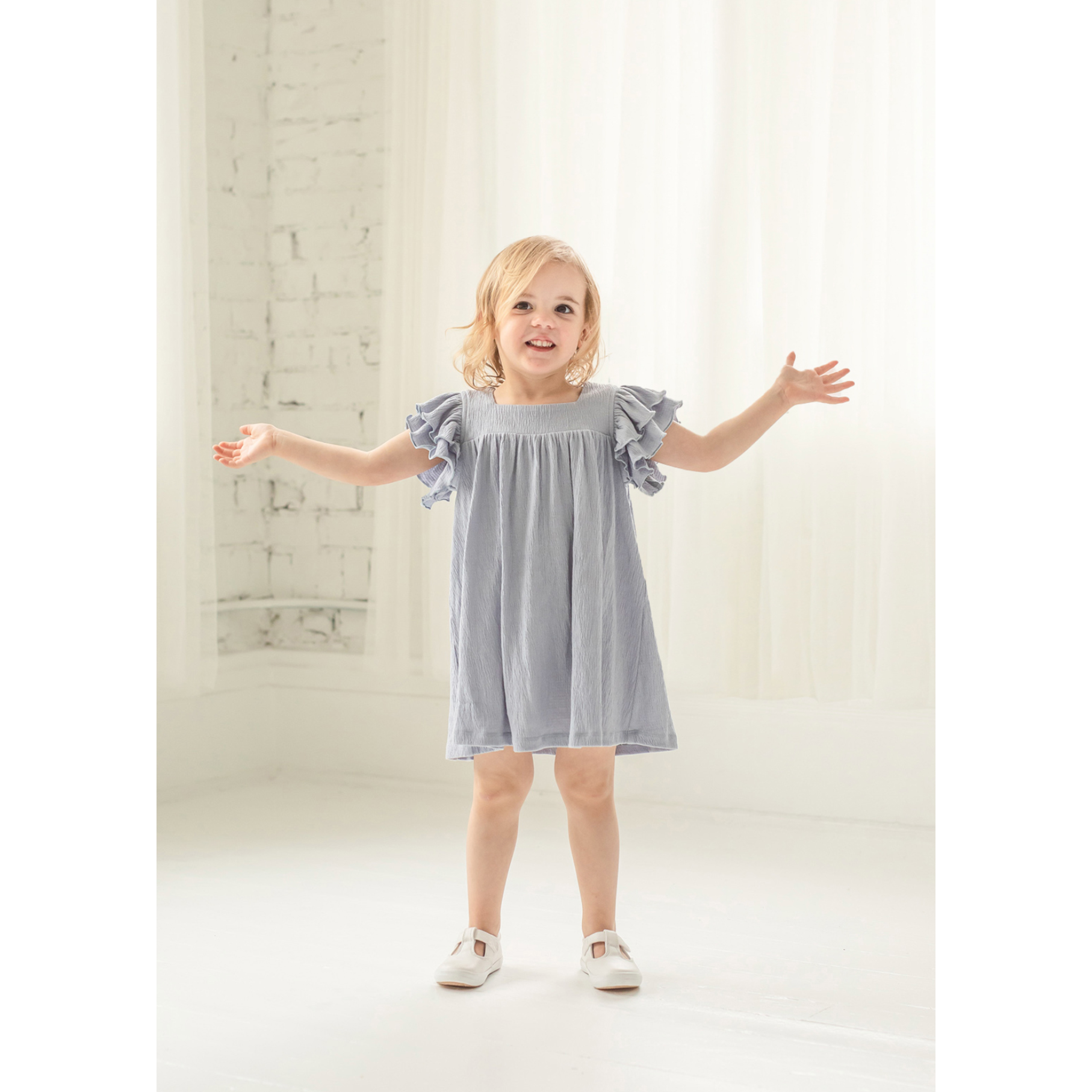 Mabel + Honey Earl Grey Textured Knit Dress-MABEL+HONEY-Little Giant Kidz