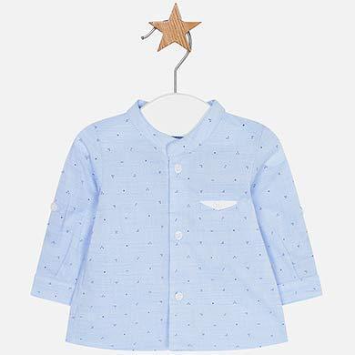 Mayoral Blue Long Sleeve Shirt-MAYORAL-Little Giant Kidz