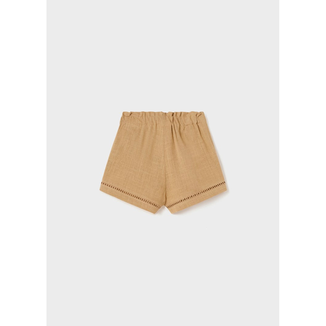 Mayoral Caramel Linen Shorts-MAYORAL-Little Giant Kidz