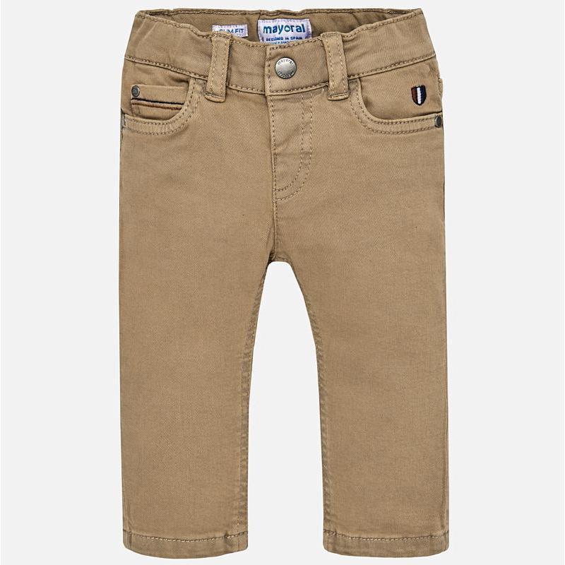 Mayoral Elastane Twill Trousers Wood-MAYORAL-Little Giant Kidz