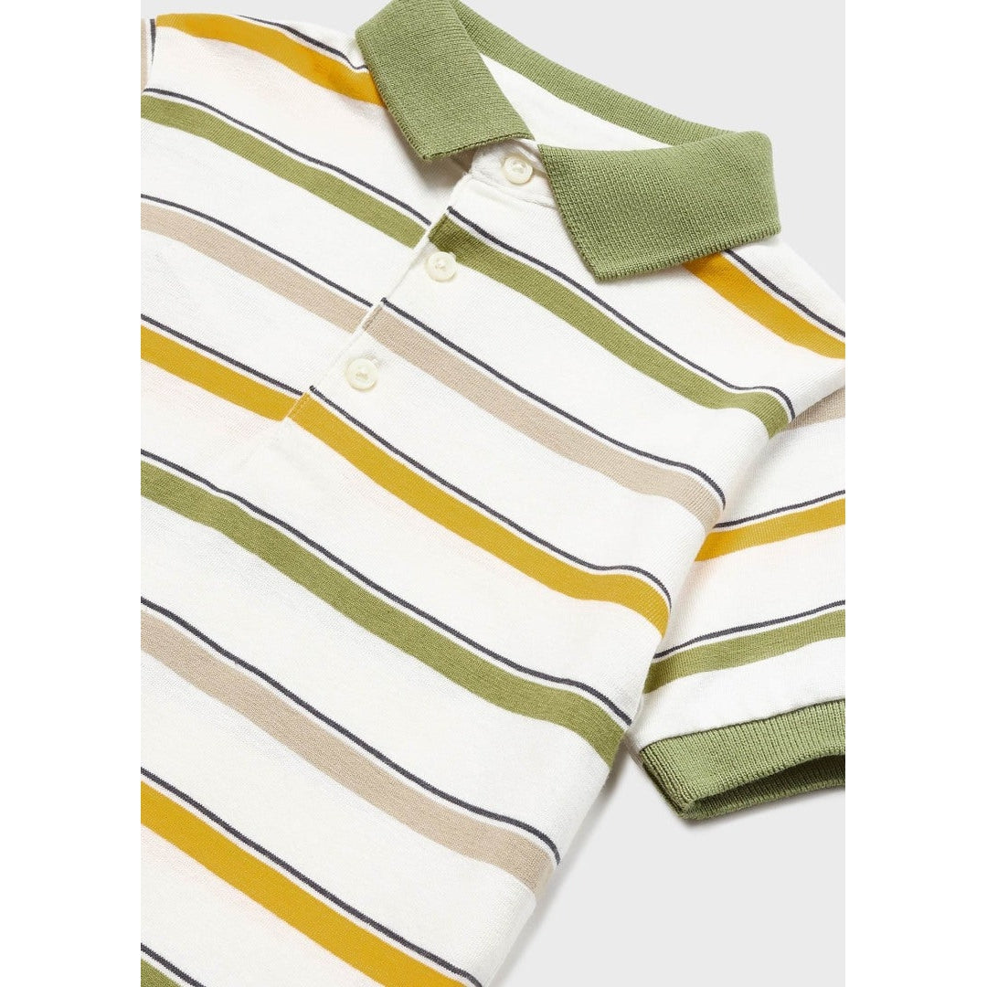 Mayoral Jungle Green Stripe Polo-MAYORAL-Little Giant Kidz