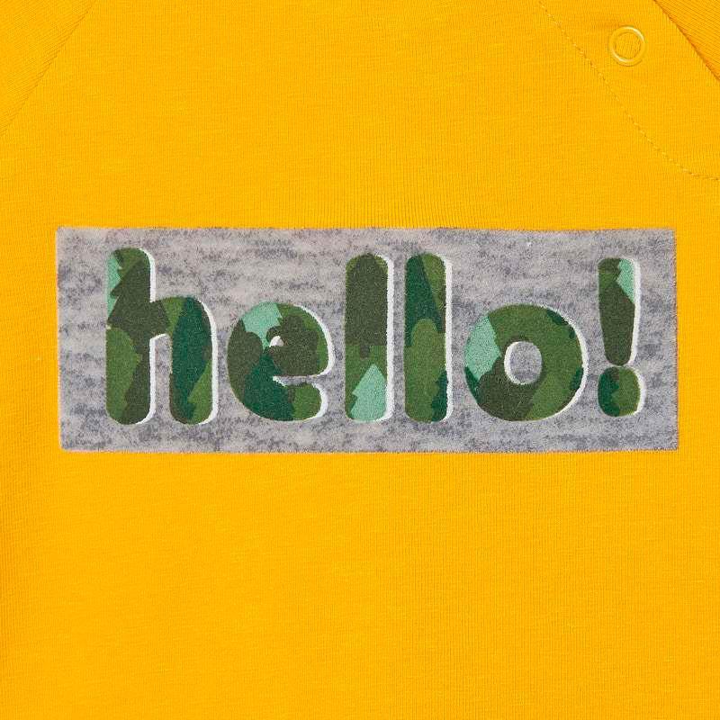 Mayoral Long Sleeve Mustard Camo Hello Tee Baby Boy-MAYORAL-Little Giant Kidz