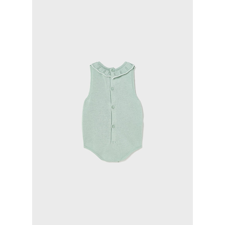 Mayoral Misty Green Knit Cotton Romper-MAYORAL-Little Giant Kidz