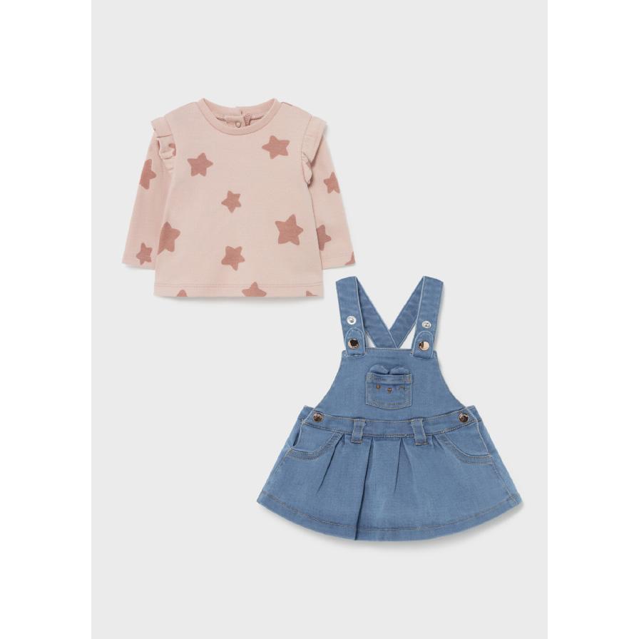 Mayoral Overall Skirt Set Baby Girl - Denim-MAYORAL-Little Giant Kidz