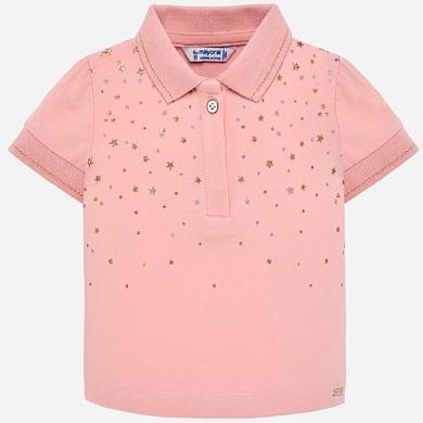 Mayoral Pink Short Sleeve Printed Polo-MAYORAL-Little Giant Kidz