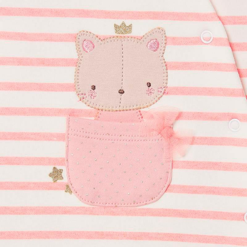 Mayoral Pink Stripe Princess Sleeper Baby Girl-MAYORAL-Little Giant Kidz