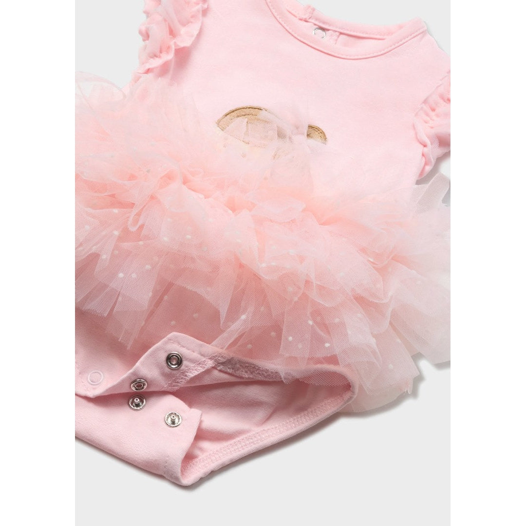 Mayoral Pink Tulle Cotton Romper & Headband-MAYORAL-Little Giant Kidz