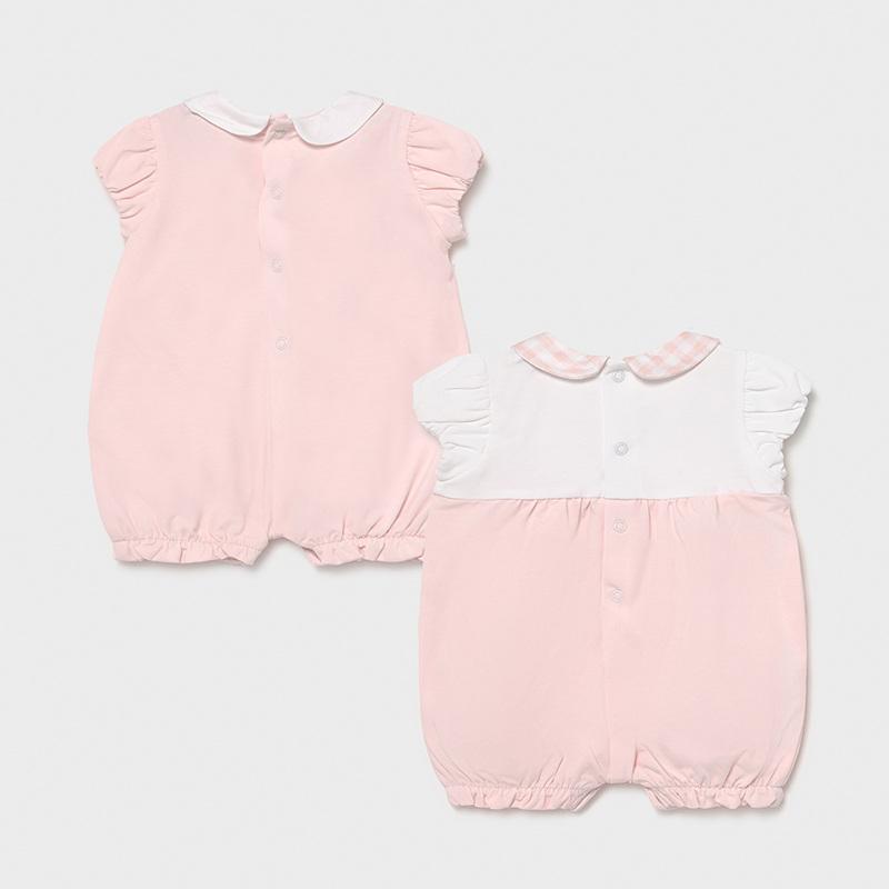 Mayoral Short Romper Onesie Baby Girl - Baby Pink-MAYORAL-Little Giant Kidz