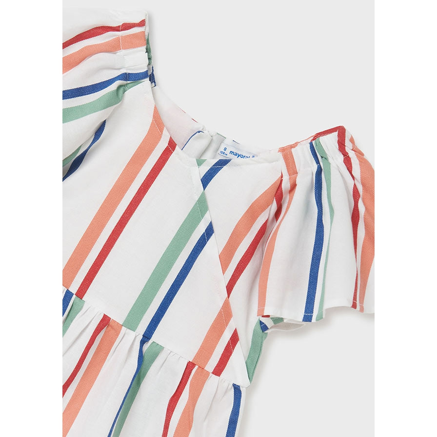 Mayoral Striped Short Sleeve Blouse-MAYORAL-Little Giant Kidz