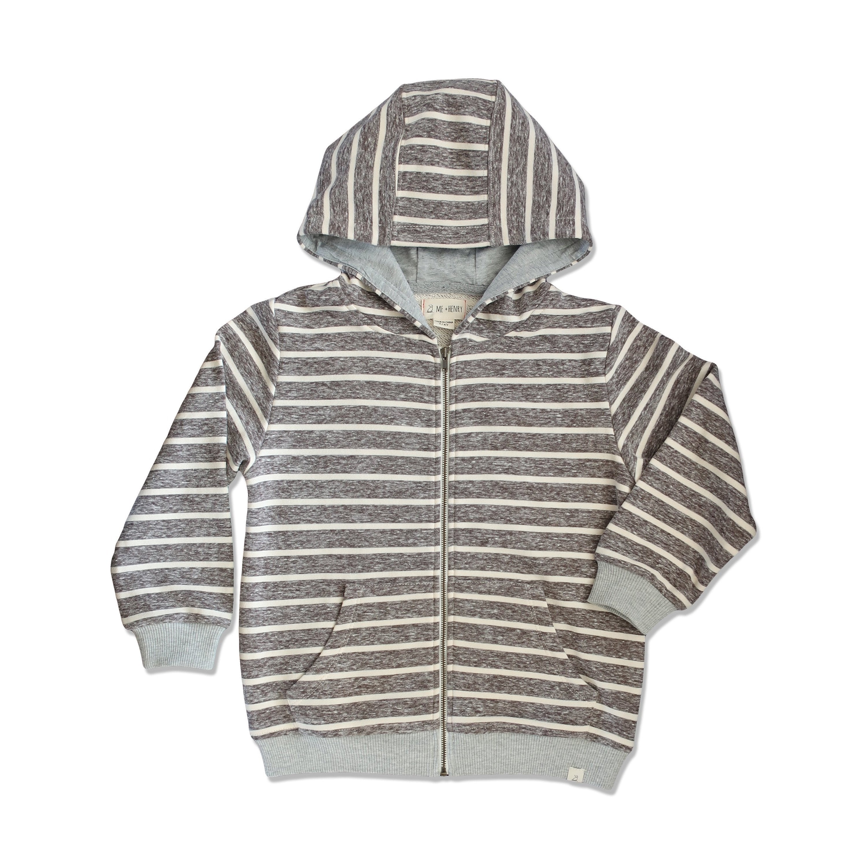 Me & Henry Beige Striped Hooded Top-ME & HENRY-Little Giant Kidz