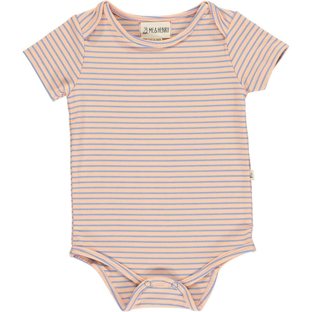 Me + Henry Walty Stripe Cotton Short Sleeve Onesie-ME & HENRY-Little Giant Kidz