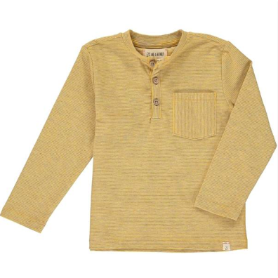 Me & Henry Yellow Stripe Henley Tee-ME & HENRY-Little Giant Kidz