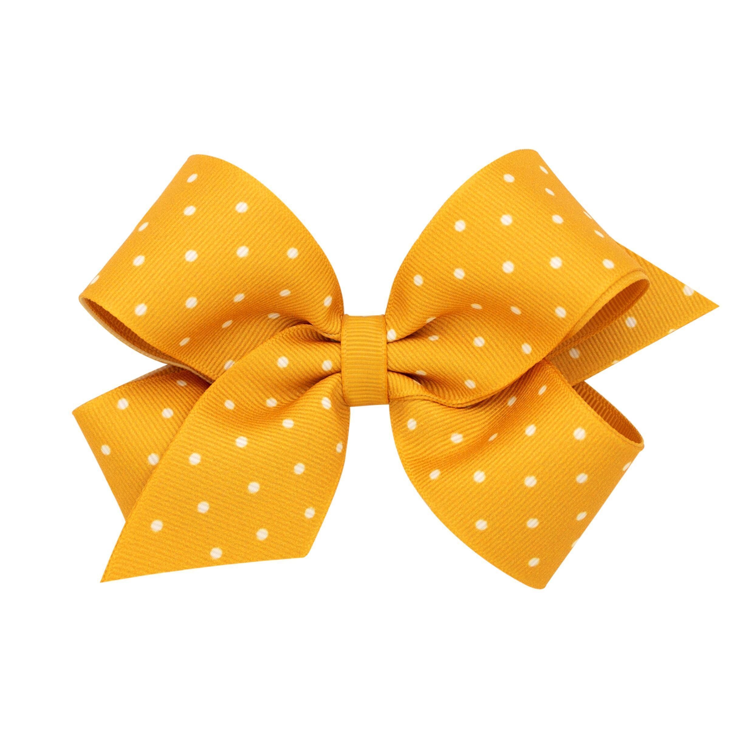 Medium Tiny Dot Grosgrain Overlay Bow-WEE ONES-Little Giant Kidz