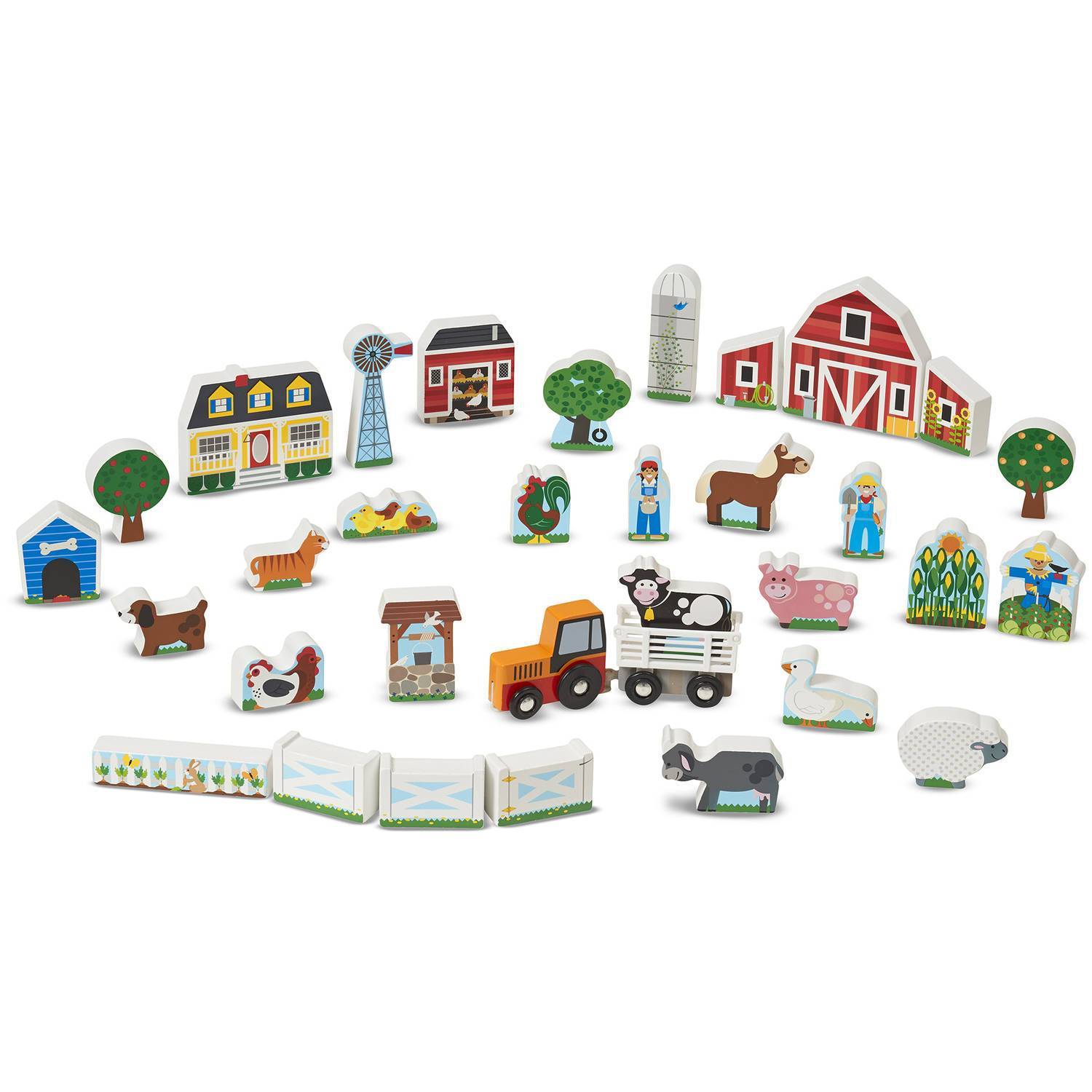 Melissa & Doug Wooden Play Set Farm & Tractor-MELISSA & DOUG-Little Giant Kidz