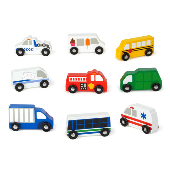 Melissa and doug wooden vehicles and hot sale traffic signs