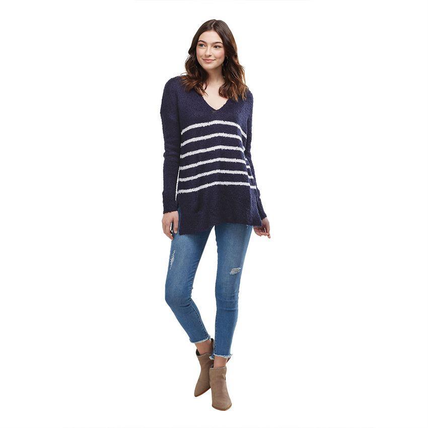 Mud Pie Casper Stripe Sweater - Navy-MUD PIE-Little Giant Kidz