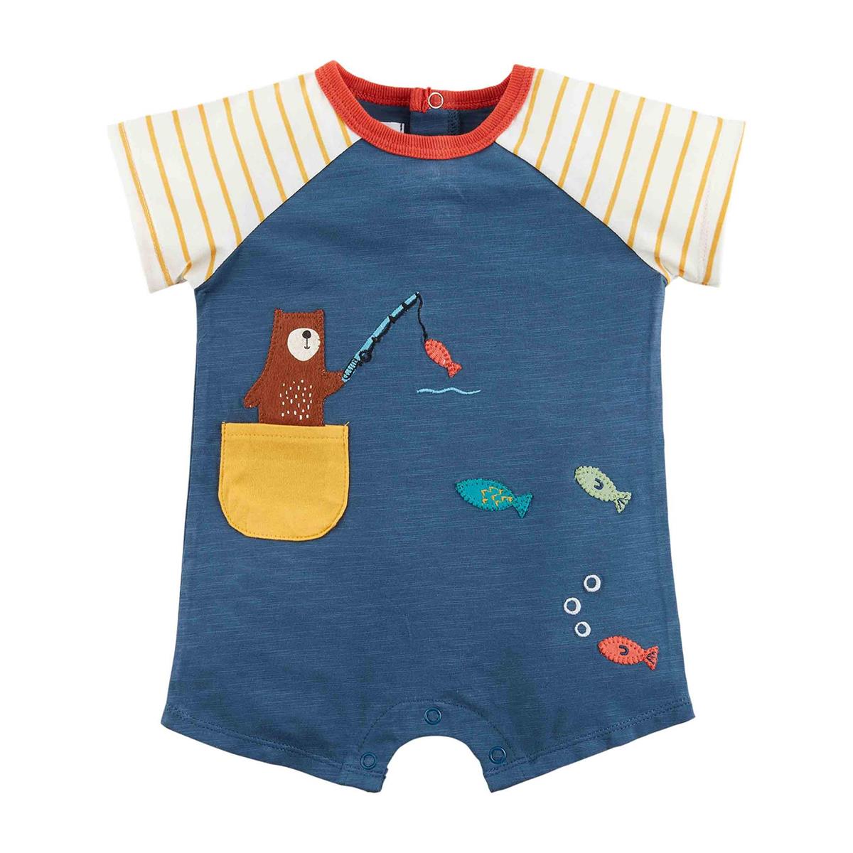 Mud Pie Fishing Bear Shortall-MUD PIE-Little Giant Kidz